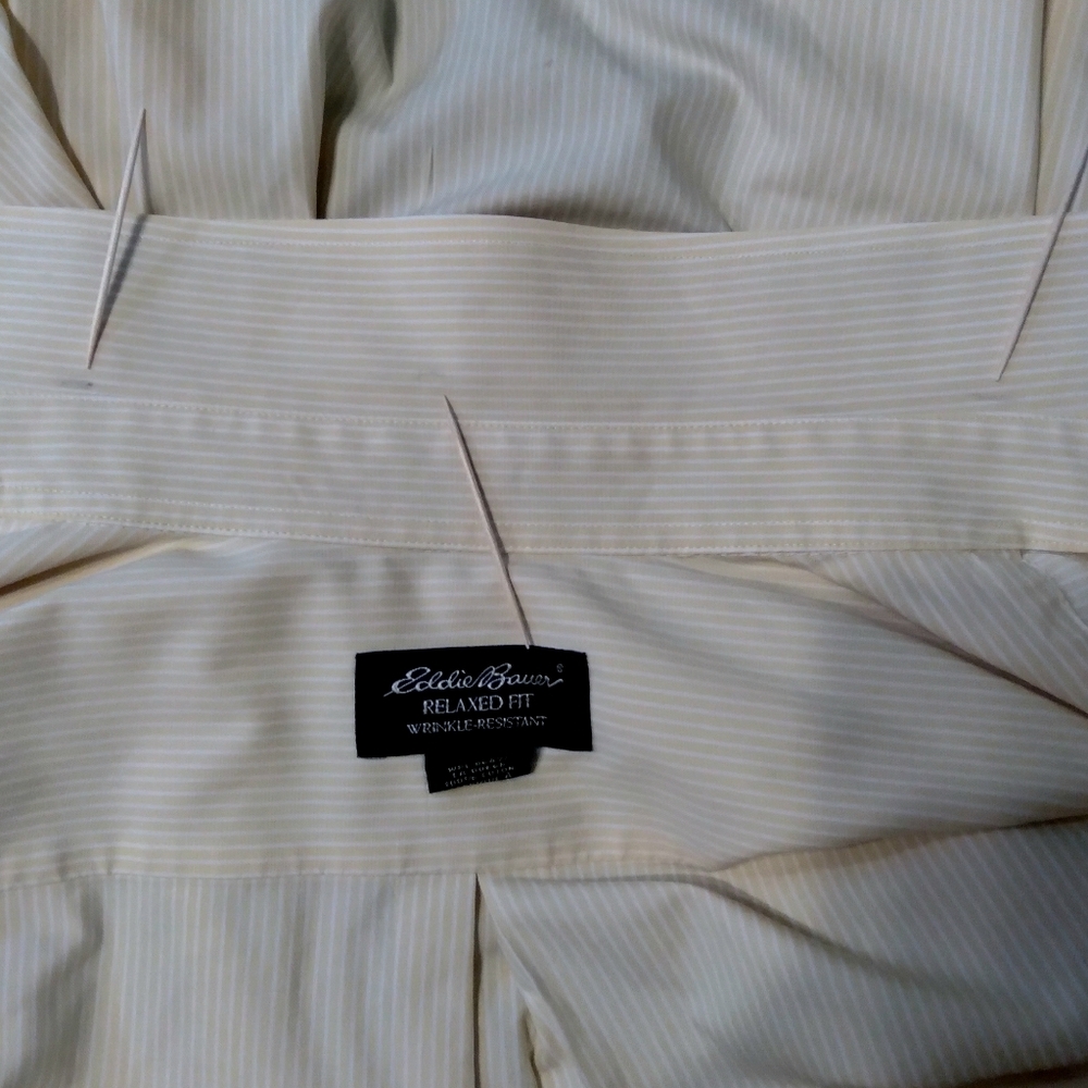 Eddie Bauer Yellow Stripe Relaxed Fit Shirt - Picture 8 of 11
